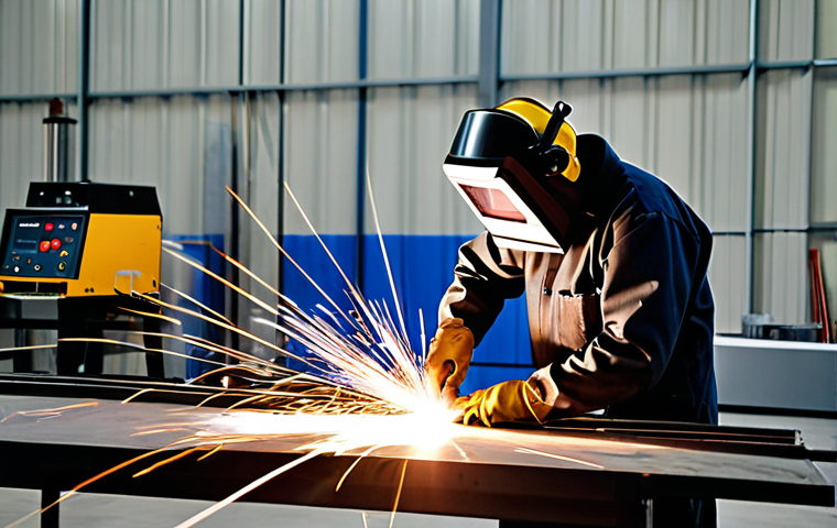 용접사의 시간 관리 팁 - Organized Welding Workshop**

"A brightly lit, well-organized welding workshop. Tools are neatly arr...