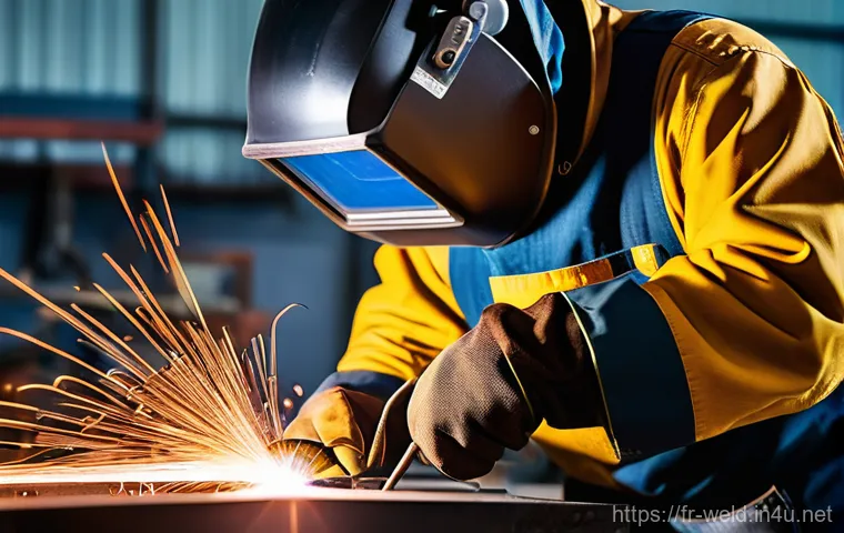 용접사로서의 멘탈 관리법 - **Welder's Garden Escape**
    Prompt: A cheerful and relaxed professional male or female welder, ou...