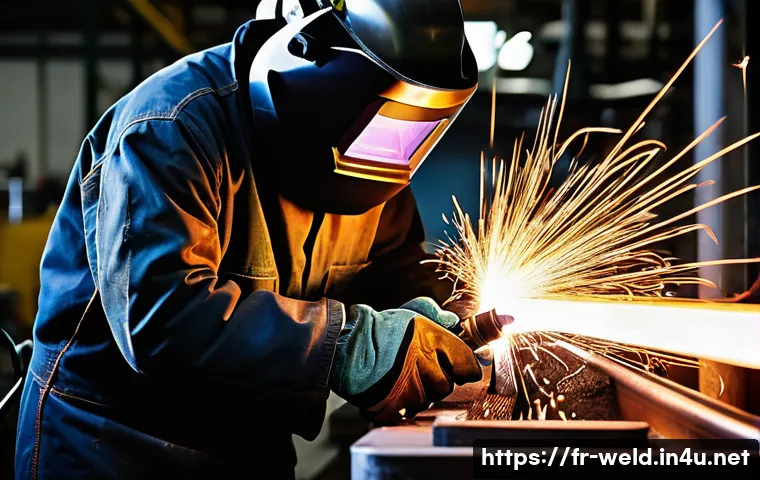 용접 시험 대비 예상 문제 - **Prompt 1: The Focused Artisan**
"A highly skilled and focused welder meticulously performing T...